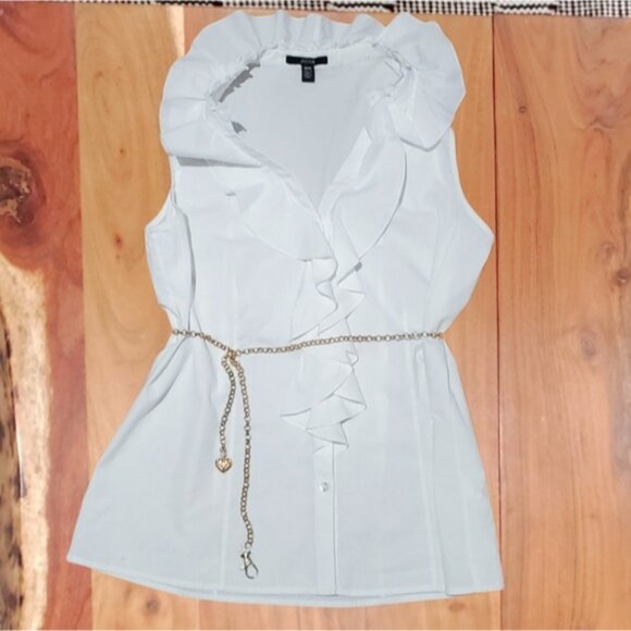 Vintage Jacob Sleeveless Ruffled Sleeveless Blouse - Picture 2 of 13